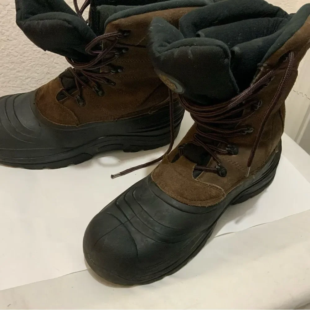 Quest brown and black leather duck boots size 12